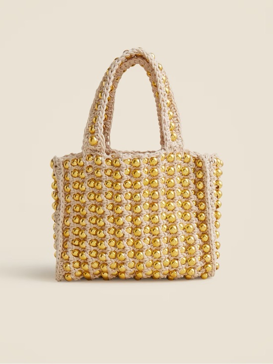 J. Crew Handbags - Women’s J.Crew Bag Purse Hand knotted Crochet Beaded Bag New NWT